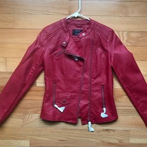 brand new fire hydrant red leather jacket
